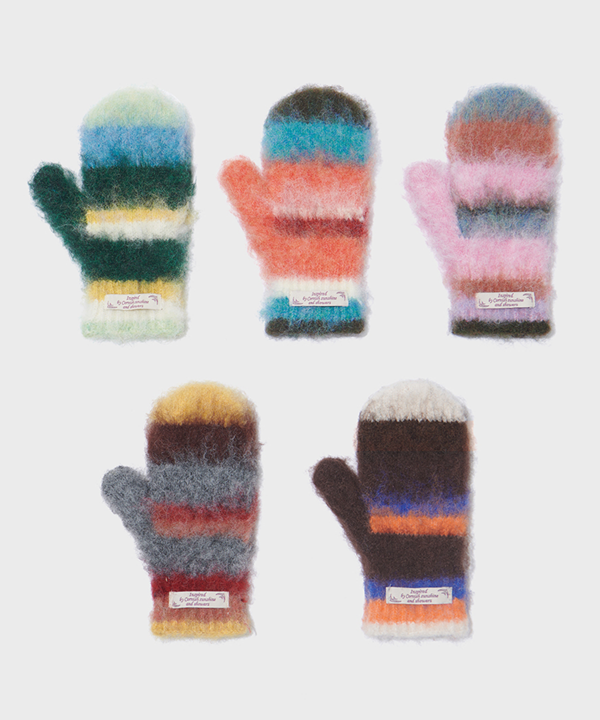 락피쉬웨더웨어(ROCKFISH WEATHERWEAR) STRIPE SHAGGY MITTENS - 5 colors