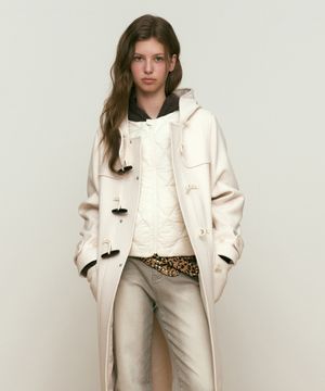 체리 후드 토글 롱 코트 [아이보리]