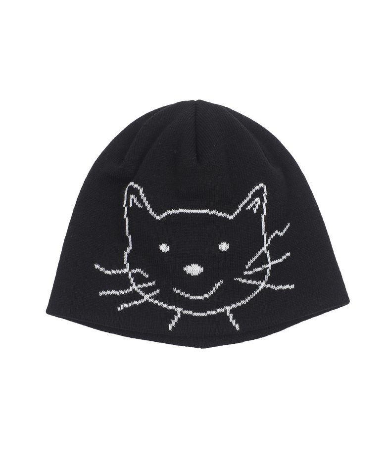 CAT FACE BEANIE (BLACK)