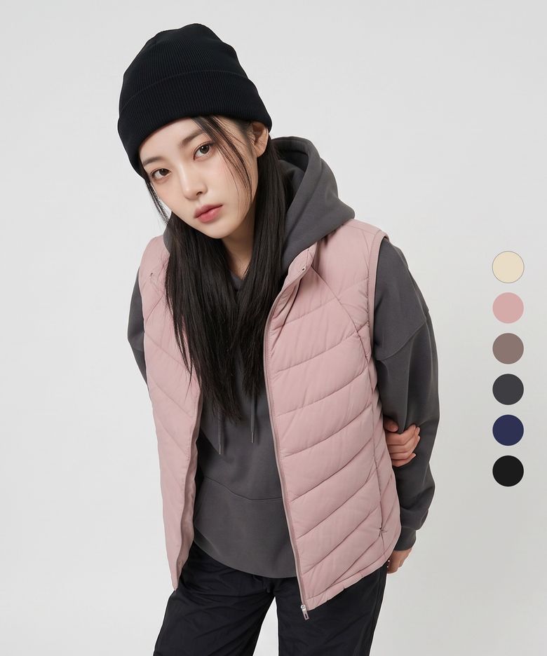 코튼캔디 캐주얼 여성 웰론 경량 패딩 조끼 6 Colors
