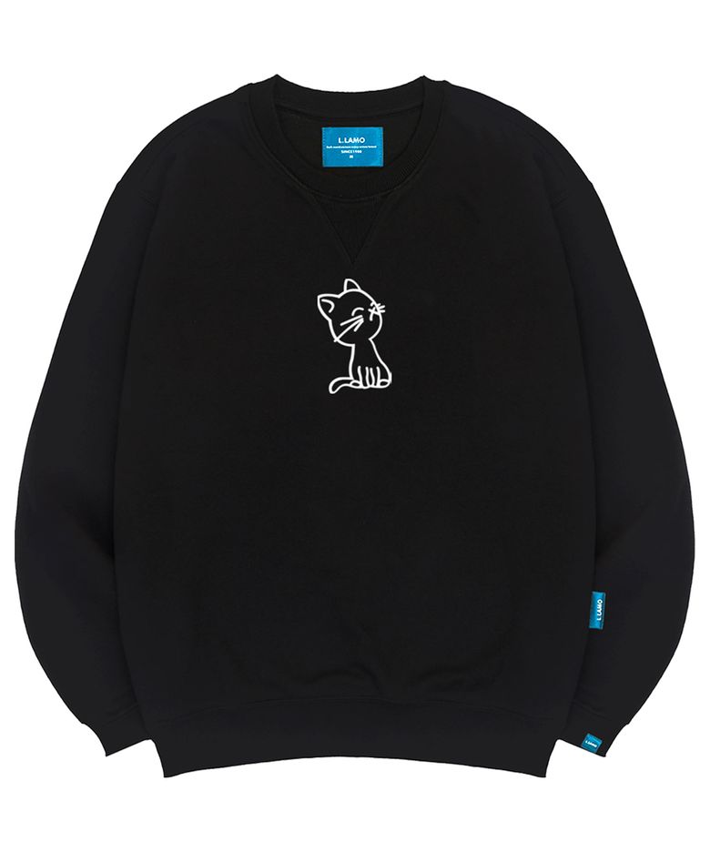 기모M 고양이 맨투맨 남녀공용 빅사이즈 S~4XL