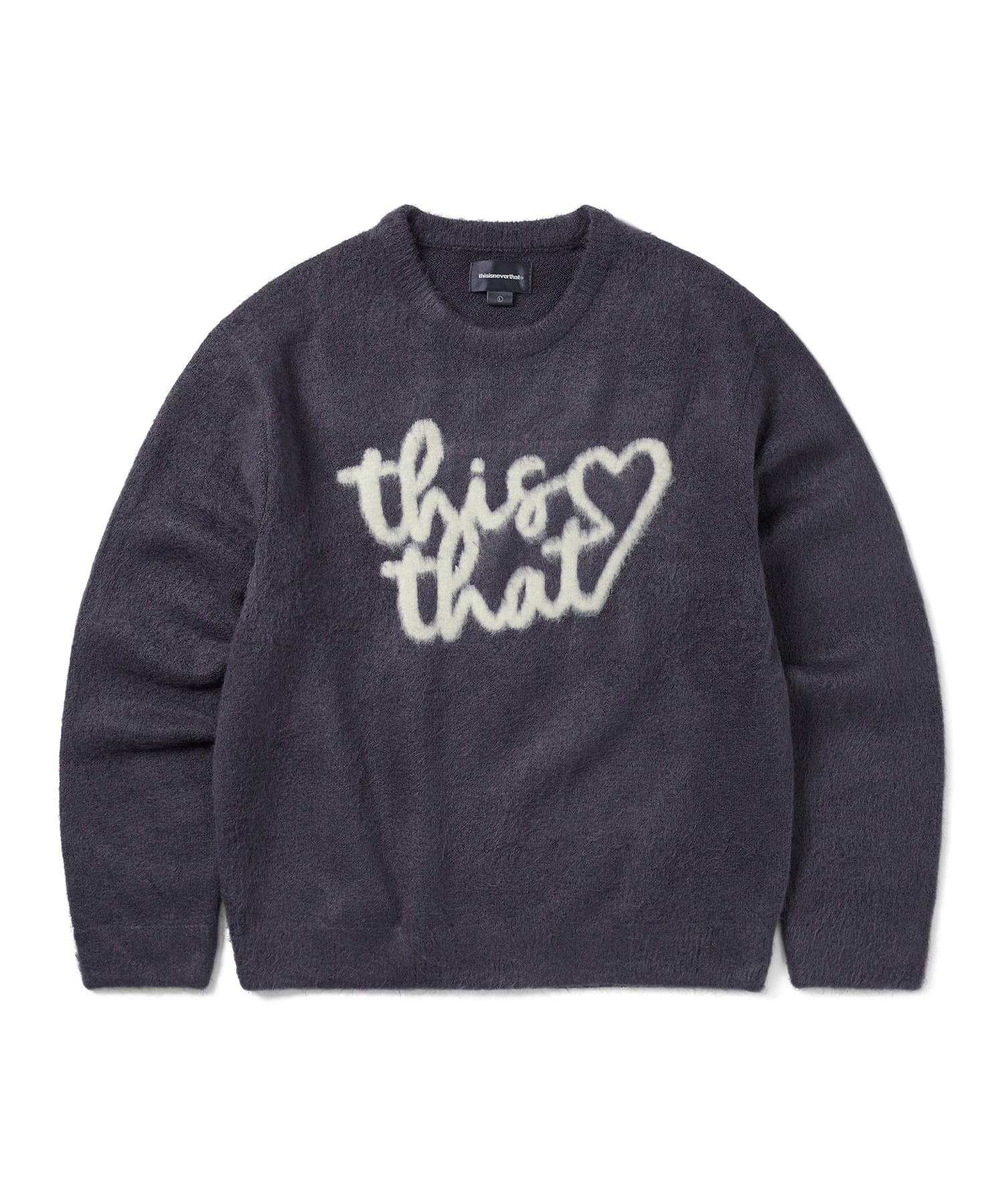 【第1位獲得！】 | MUSINSA thisisneverthat® Purple Sweater Knit Logo Heart トップス