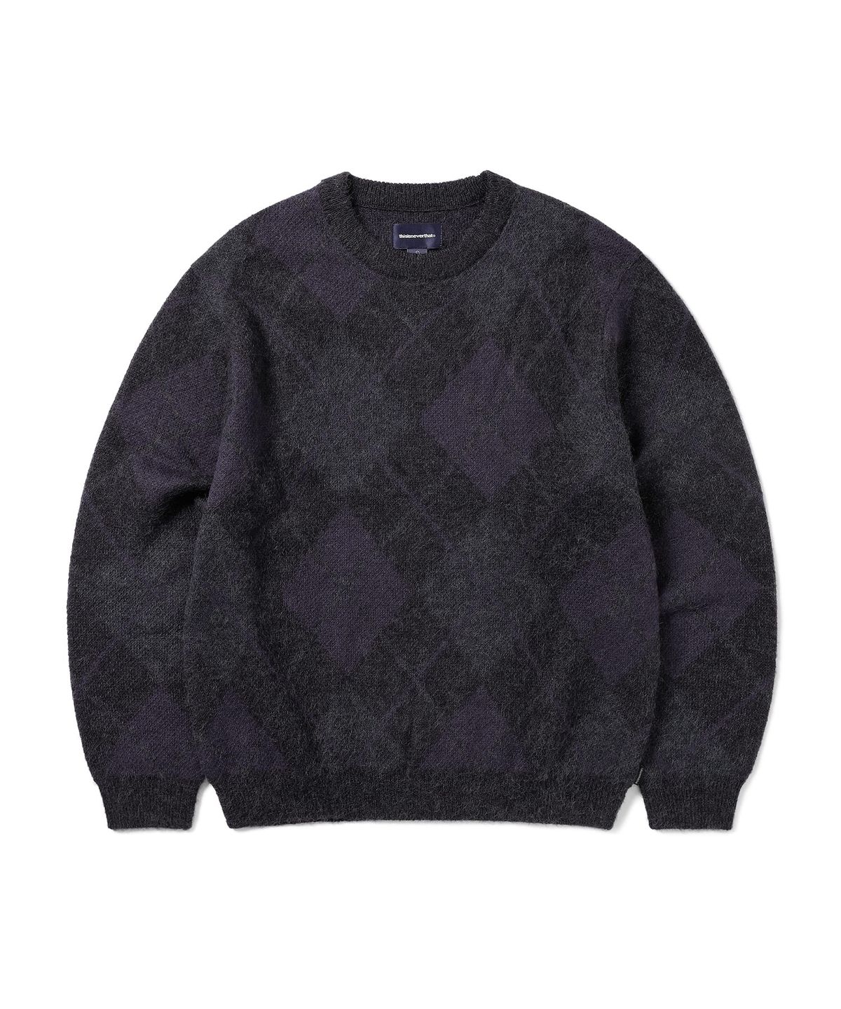 디스이즈네버댓(THISISNEVERTHAT) Mohair Argyle Knit Sweater Dark Purple