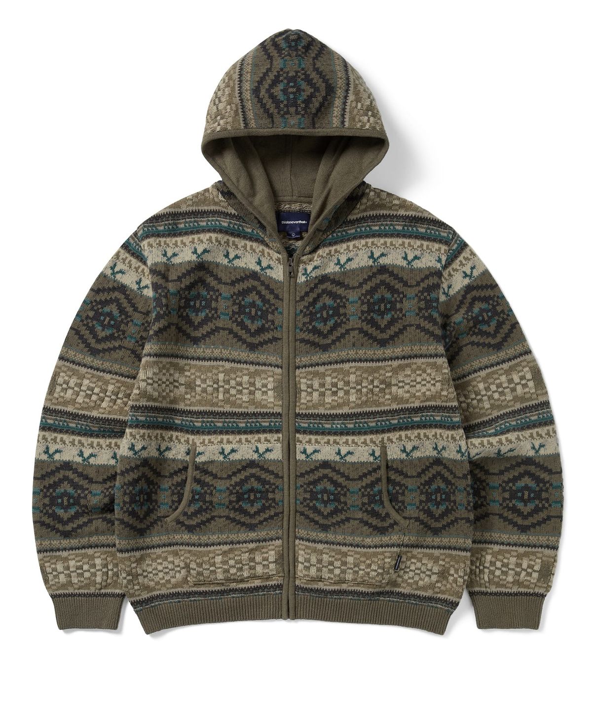 디스이즈네버댓(THISISNEVERTHAT) Hooded Zip Up Sweater Brown