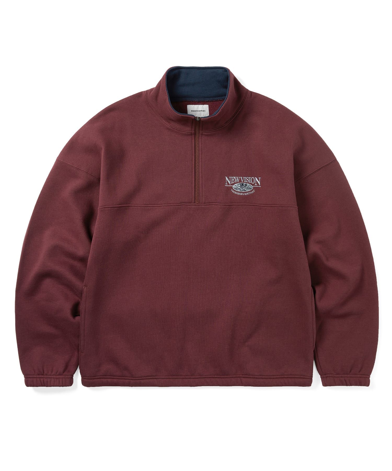 【THISISNEVERTHAT】Half Zip Sweatshirt Burgundy MUSINSA | thisisneverthat® Half Zip Sweatshirt Burgundy
