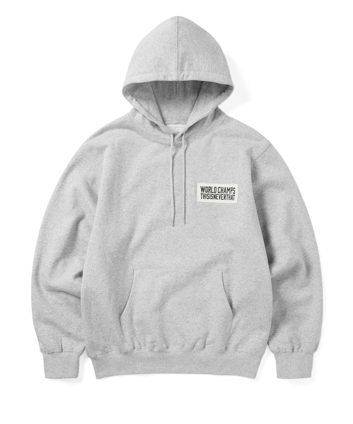 【THISISNEVERTHAT】Scrap Applique Hoodie Heather Grey MUSINSA | thisisneverthat® Scrap Applique Hoodie Heather Grey