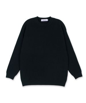 데일리 비스코스 크루넥 니트_블랙