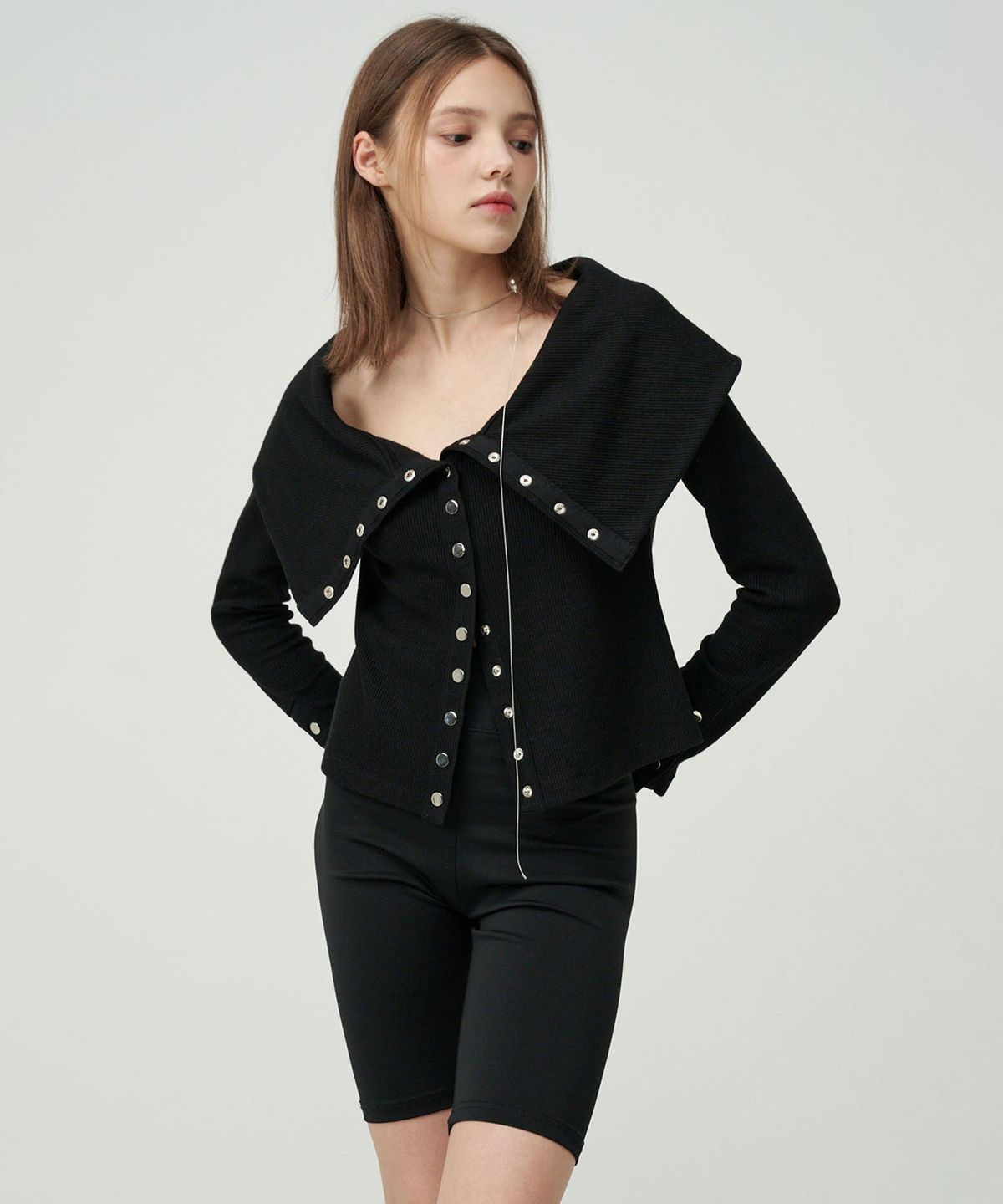 세컨드 아르무아(02ARMOIRE) Meave Cardigan _ Black