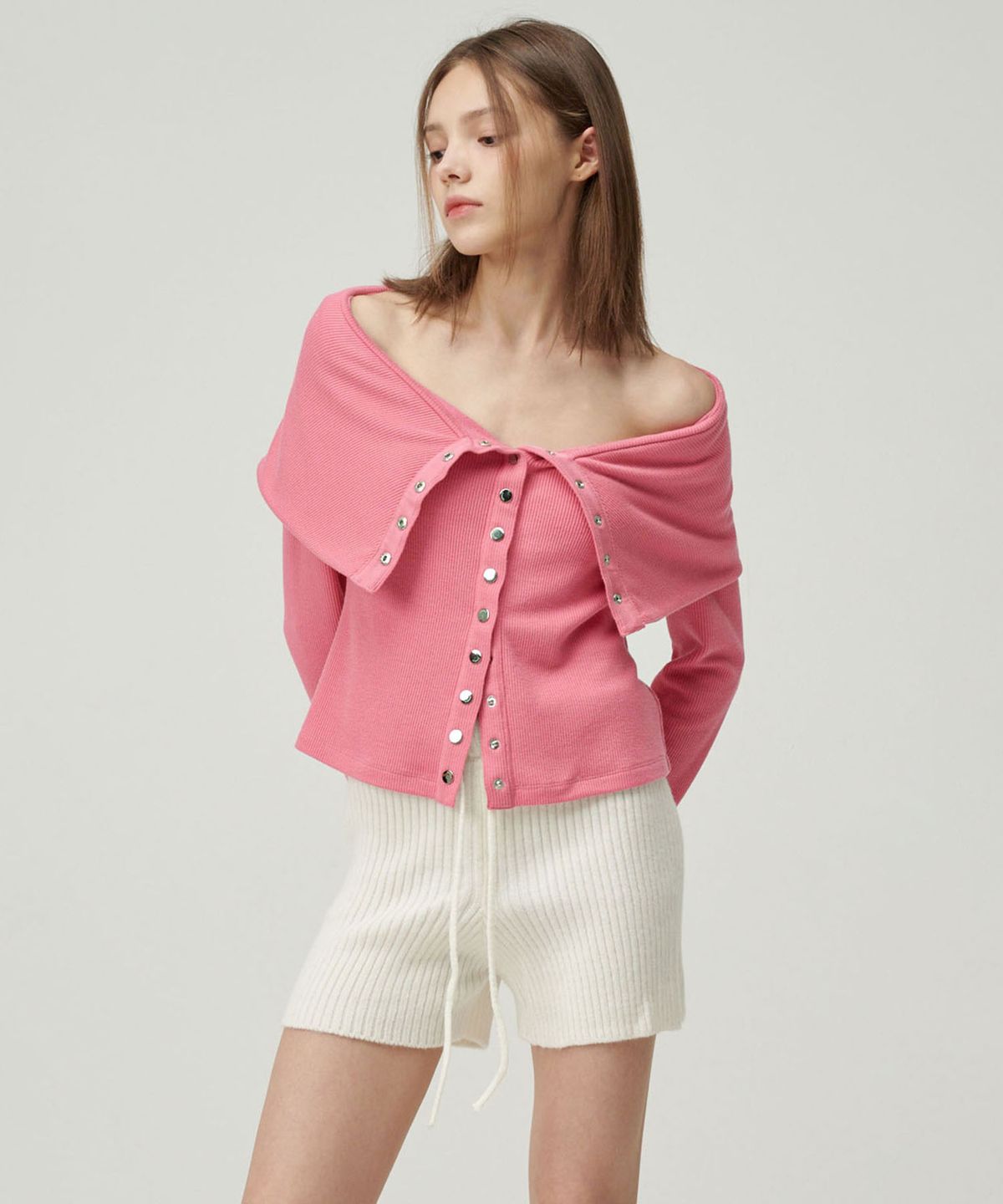세컨드 아르무아(02ARMOIRE) Meave Cardigan _ Pink