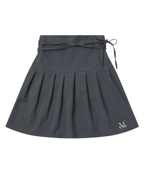 비마인 뒷밴딩 리본 플리츠 스커트 (2컬러)