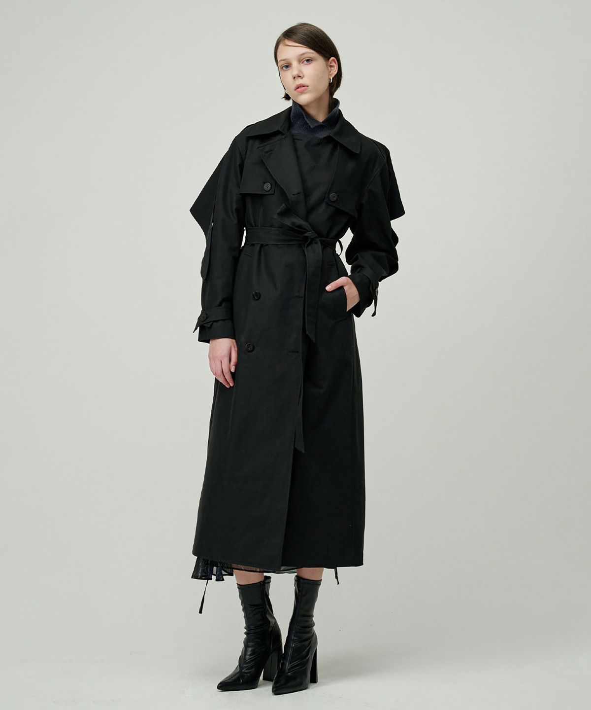 세컨드 아르무아(02ARMOIRE) Sonnie Trench Coat _ Black