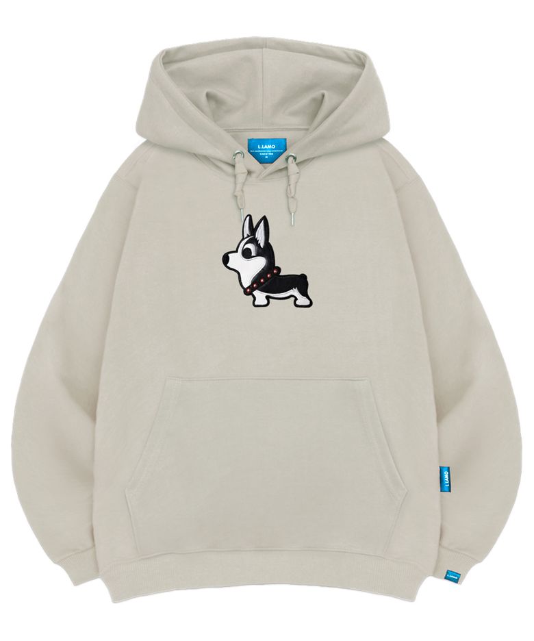 기모H 블랙코기 후드티 남녀공용 빅사이즈 M~4XL