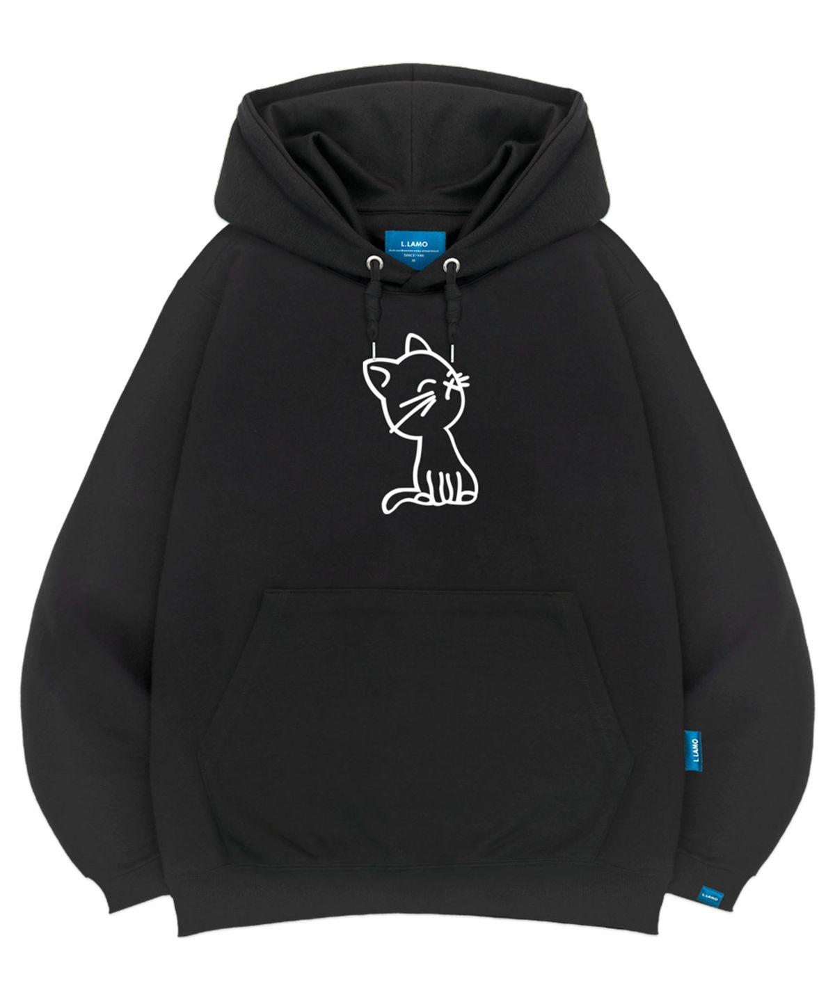 엘라모(LLAMO) 기모H 고양이 후드티 남녀공용 빅사이즈 M~4XL