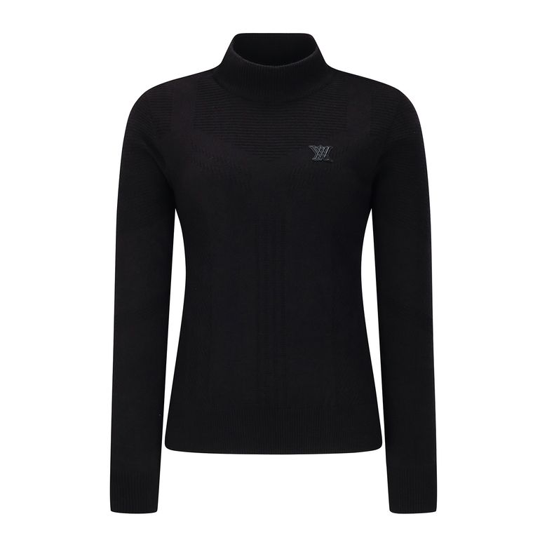 W PERFORMANCE HIGH NECK WIND BLOCK PULLOVER_BK