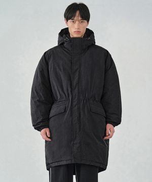 후드 피쉬테일 롱 패딩 블랙 COOSJP050BLACK