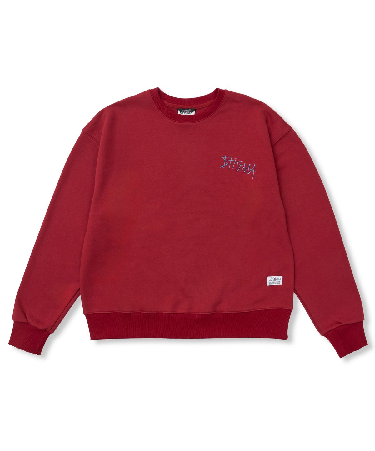 스티그마(STIGMA) Doodle Oversized Crewneck Burgandy