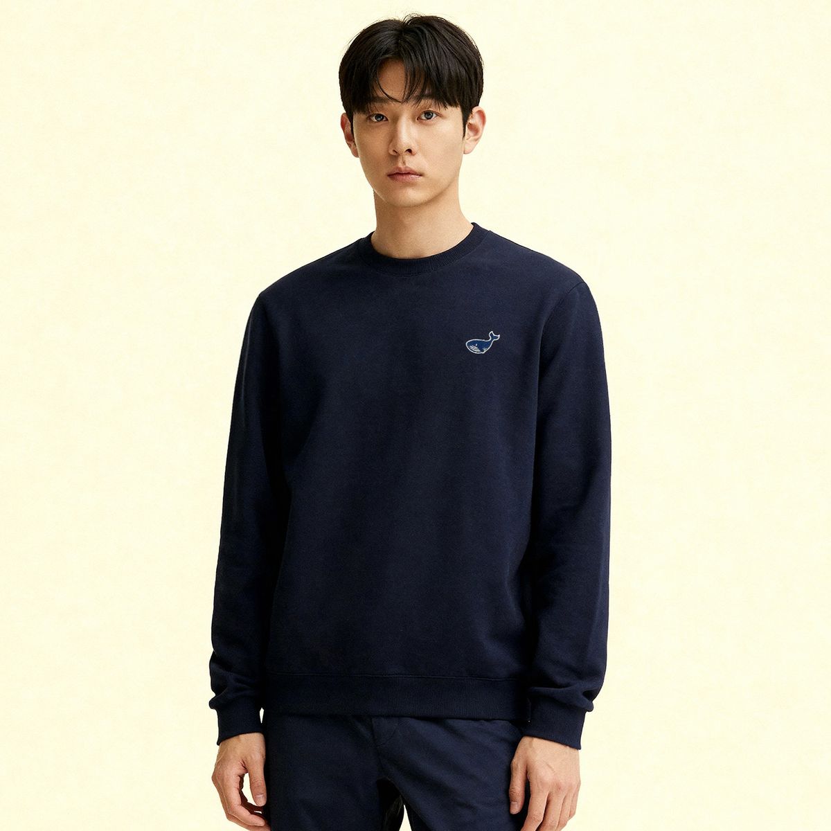 옥스타(OKSTAR) 미니 웨일 자수 특양면 맨투맨