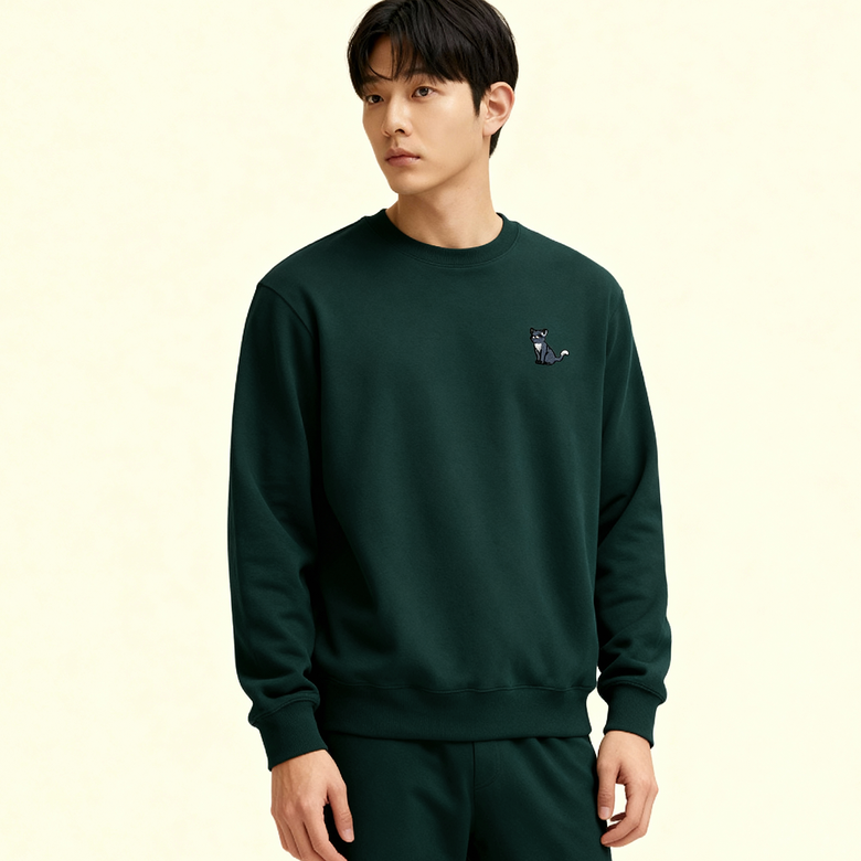 해피냥 자수 특양면 맨투맨