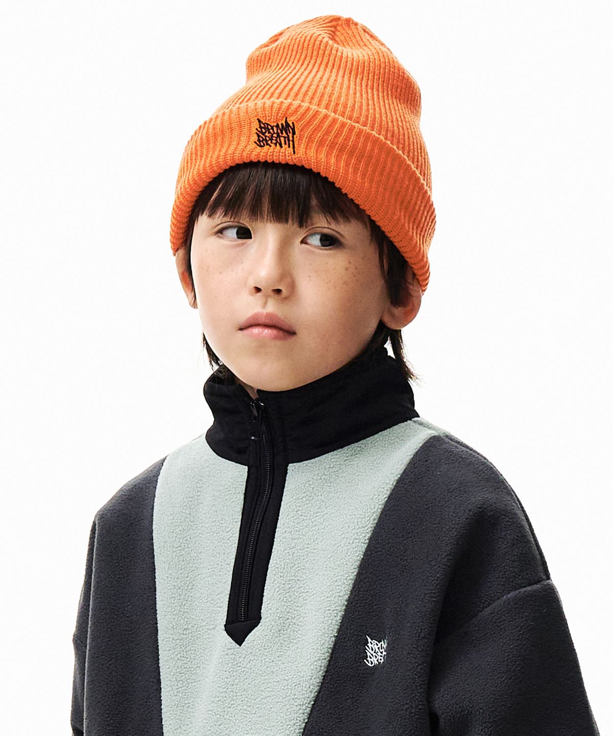 브라운브레스 키즈(BROWNBREATH KIDS) KIDS TAG BEANIE - ORANGE