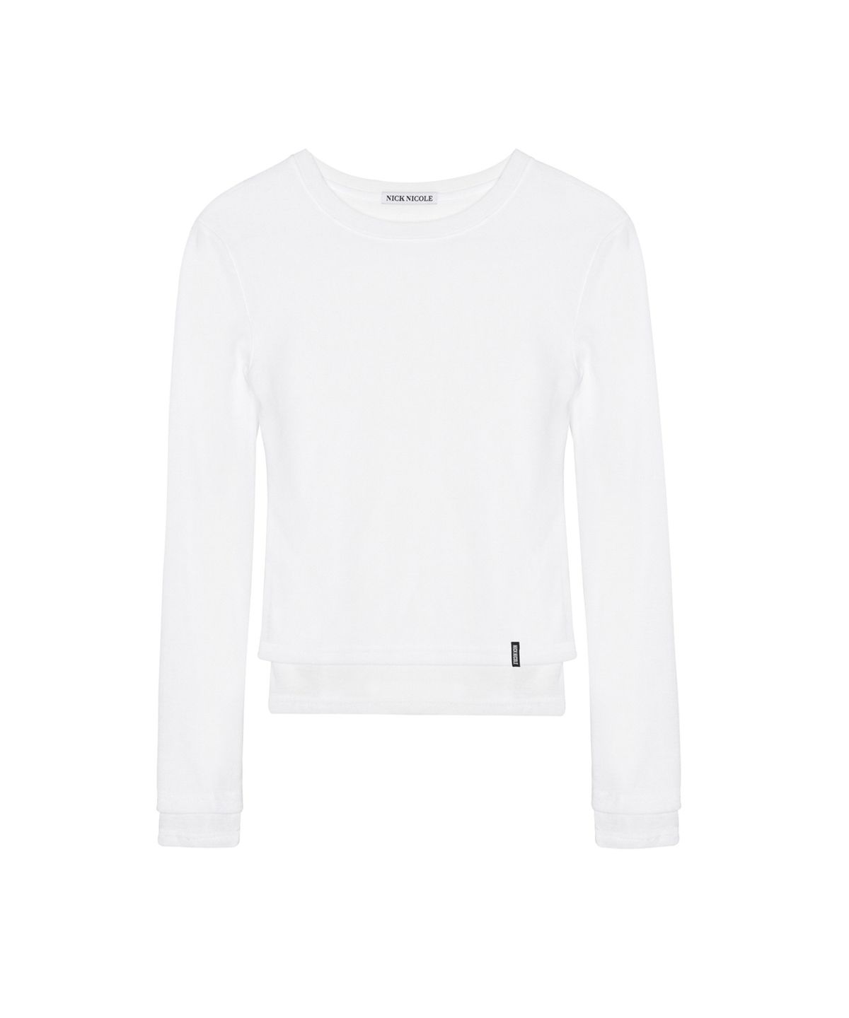 닉앤니콜(NICK&NICOLE) MINIMAL DOUBLE LAYERED LONG SLEEVE TOP_WHITE