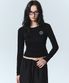 MINIMAL SHIRRING DOUBLE LAYERED TOP_BLACK