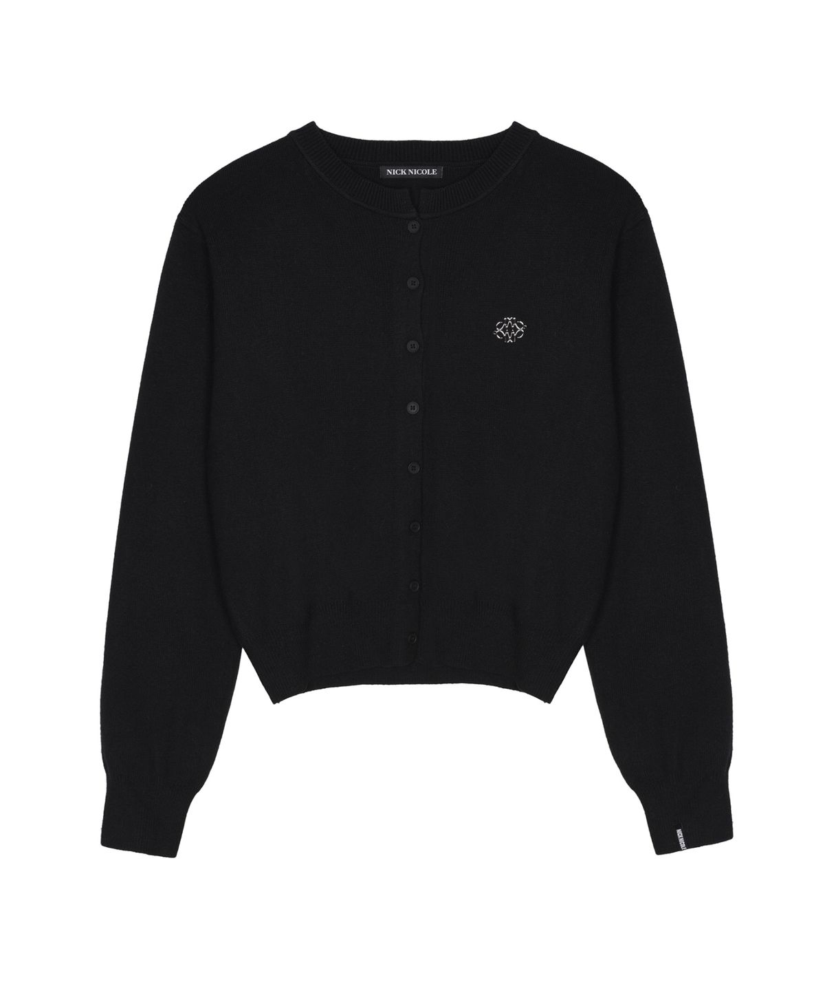 닉앤니콜(NICK&NICOLE) CLASSIC SYMBOL CREW NECK CARDIGAN_BLACK