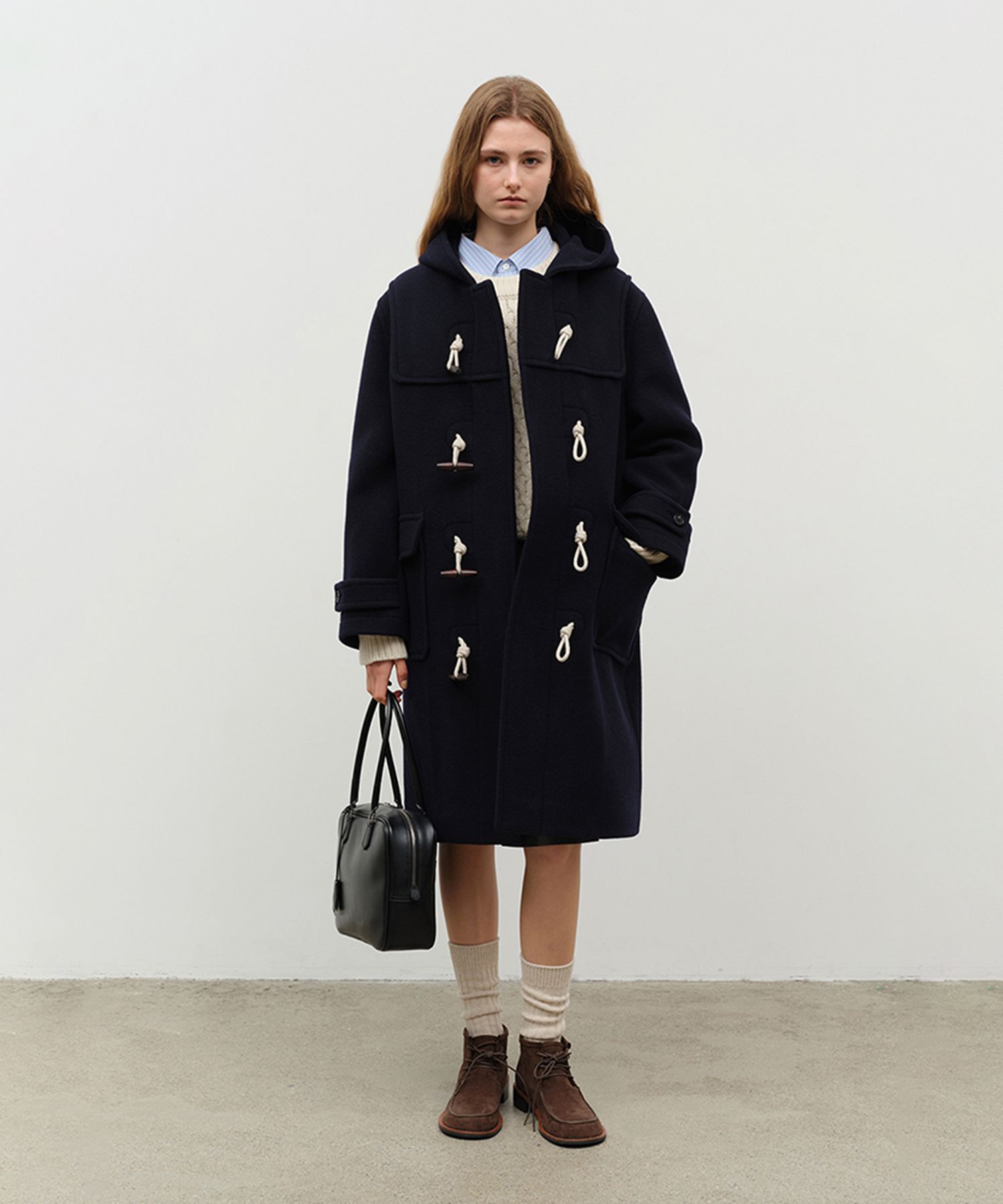MUSINSA | DUNST FOR WOMEN UNISEX CLASSIC DUFFLE COAT NAVY