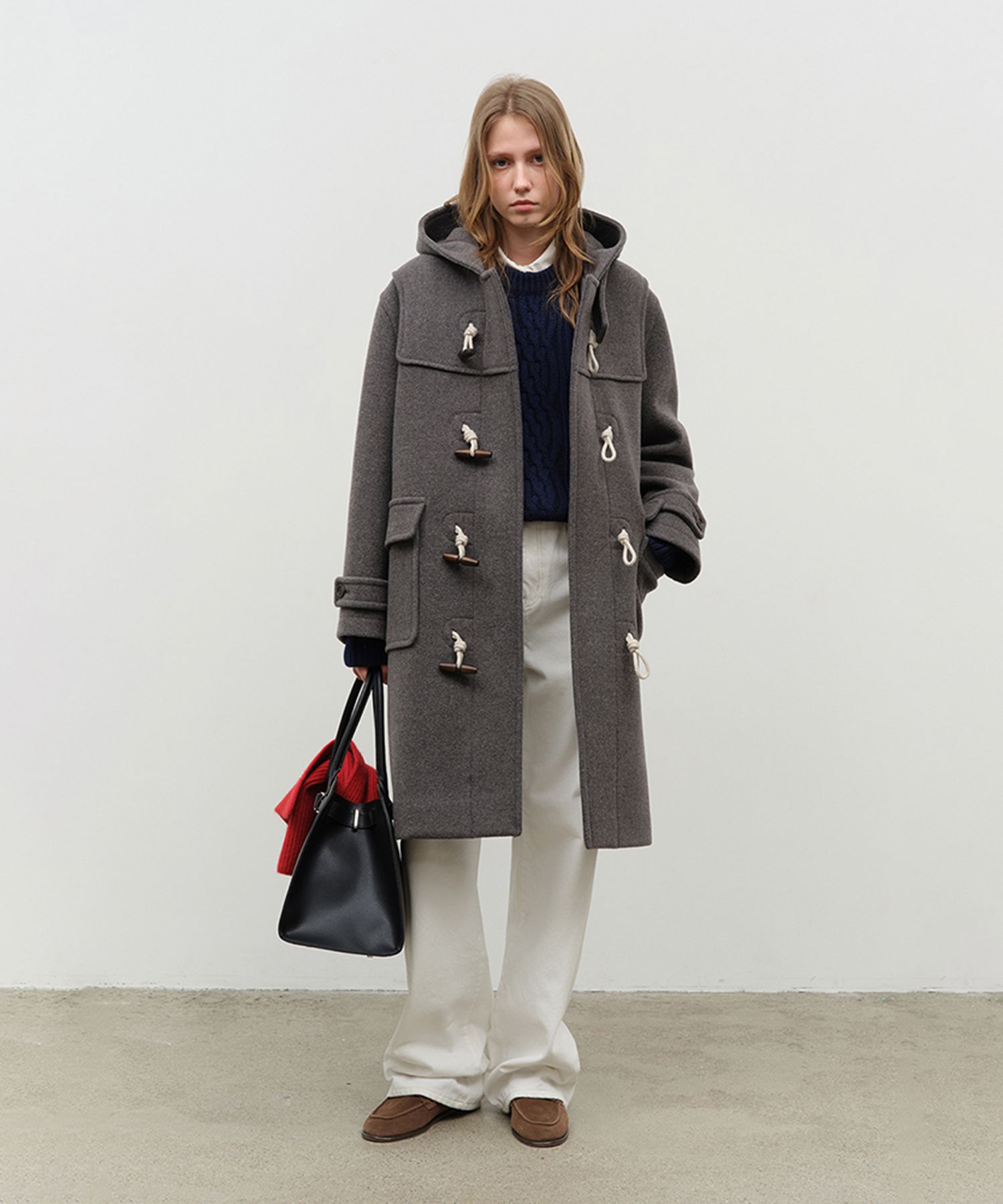 MUSINSA DUNST FOR WOMEN UNISEX CLASSIC DUFFLE COAT GREY