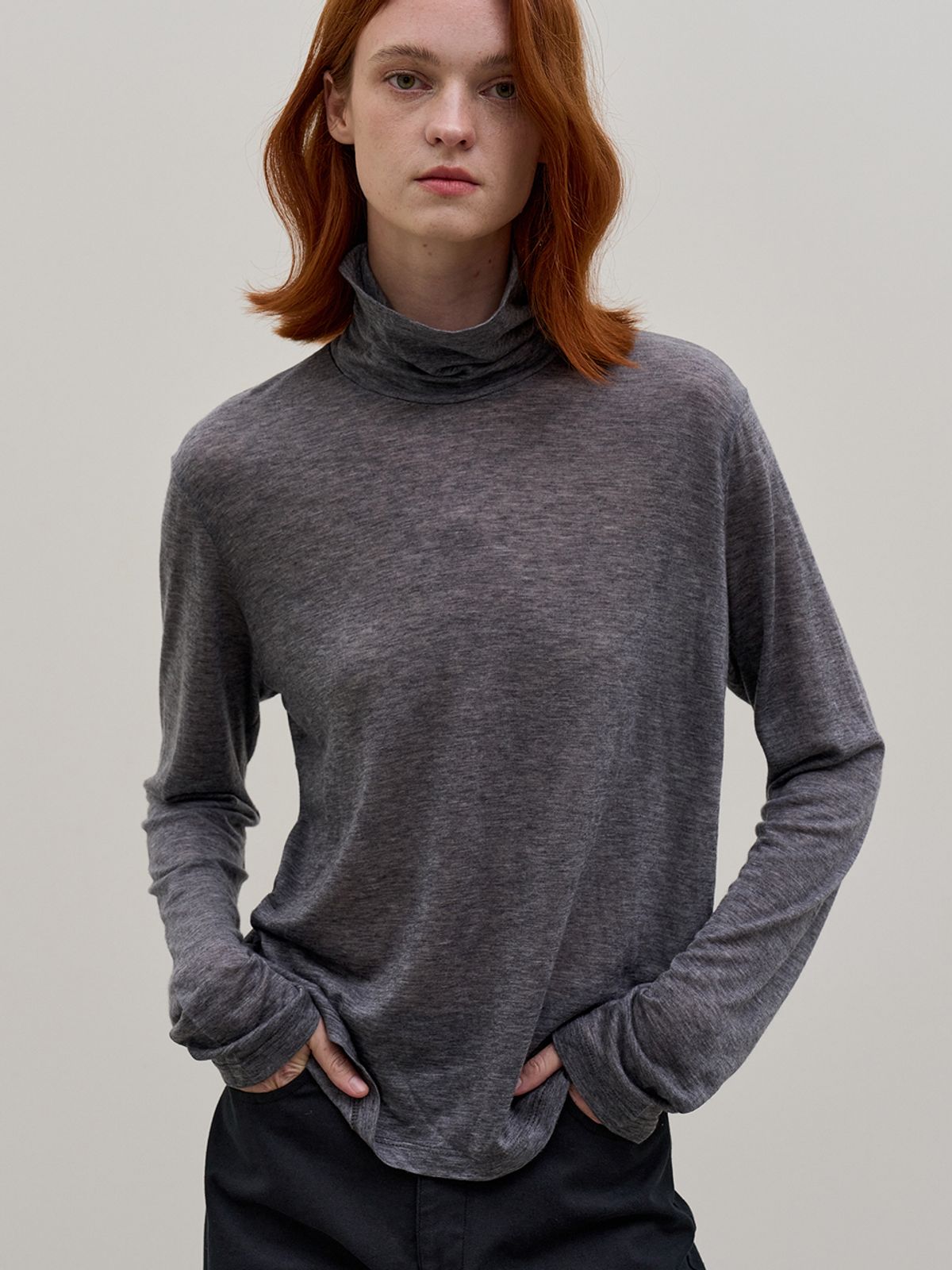 해브 앤 해브(HAVE8HAVE) TURTLENECK TENCEL WOOL T-Shirt_6 color