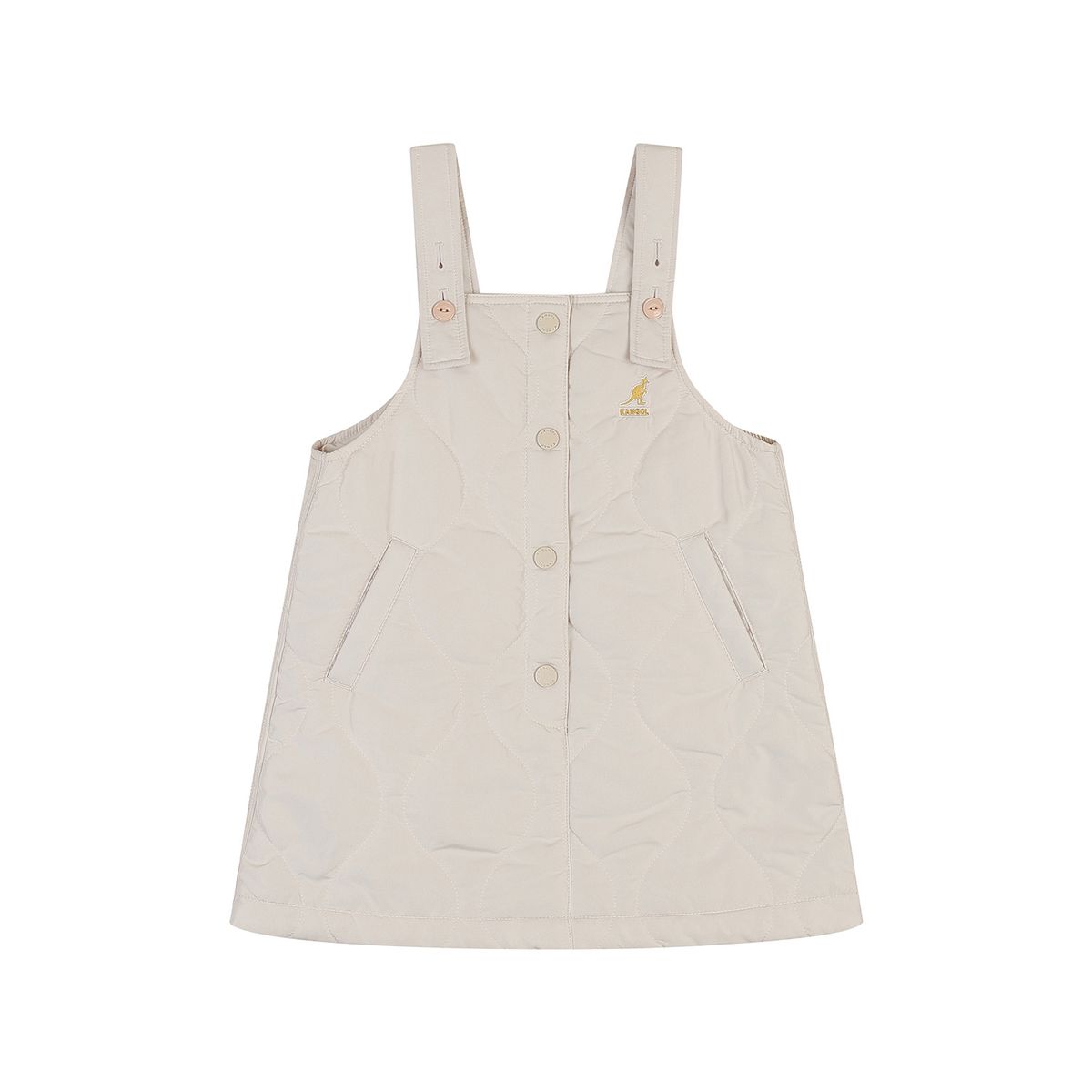 캉골키즈(KANGOL KIDS) 퀼티드 버튼 오픈 점프스커트 QD 2001 베이지