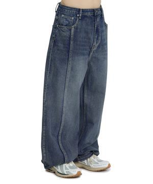 STITCHED WIDE VOLUME PANTS - WASHED BLUE