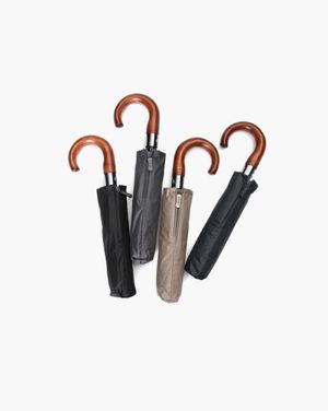 3284 곡자 우드그립 대형 자동 3단 암막 양우산