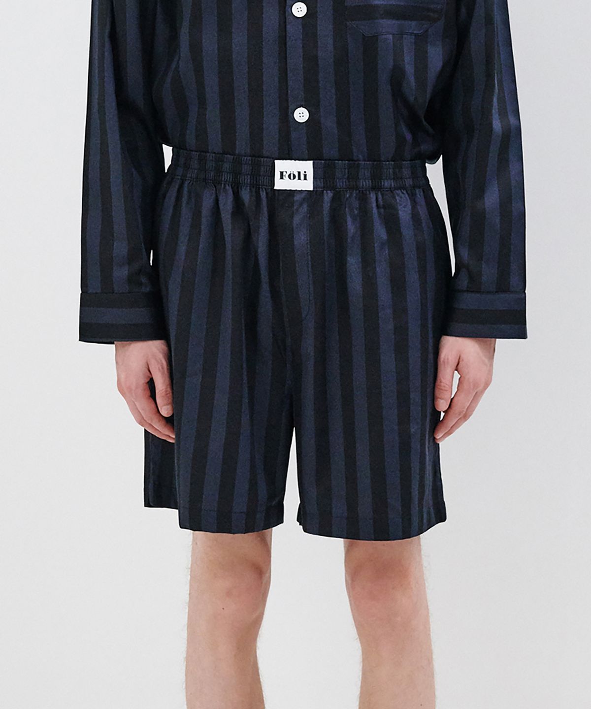 폴리(FOLI) (Unisex) 로얄 블랙 파자마 반바지