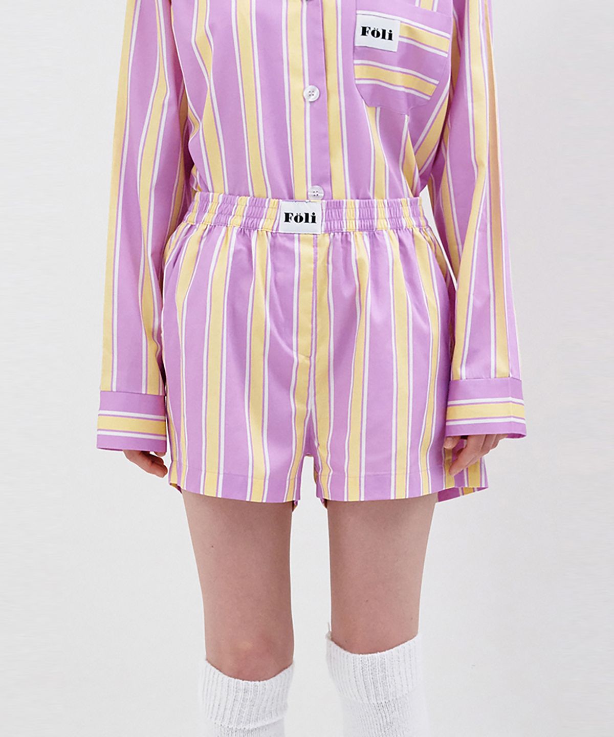 폴리(FOLI) (Unisex) 프렌치 라일락 파자마 반바지