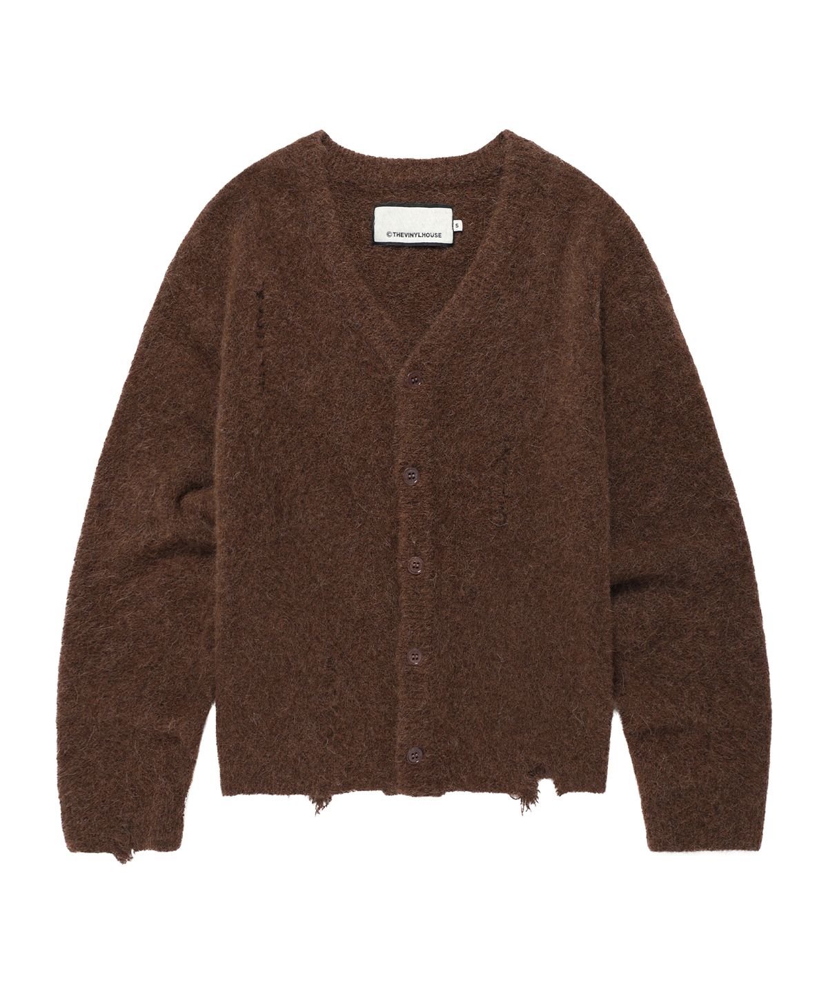 더바이닐하우스(THEVINYLHOUSE) GRUNGE CARDIGAN BROWN