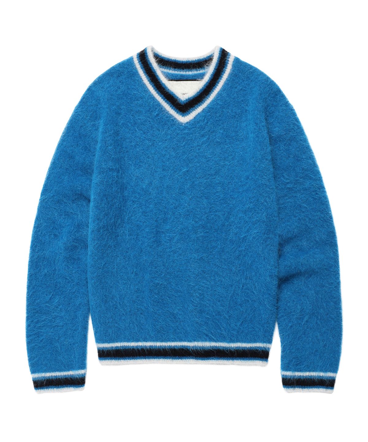 더바이닐하우스(THEVINYLHOUSE) SHAGGY V NECK SWEATER BLUE