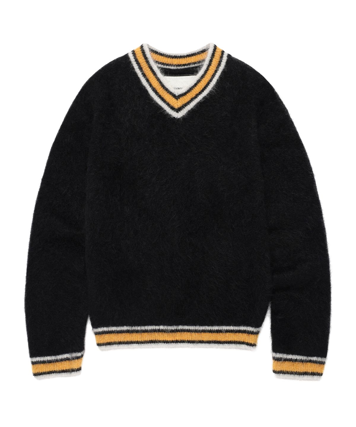 더바이닐하우스(THEVINYLHOUSE) SHAGGY V NECK SWEATER BLACK
