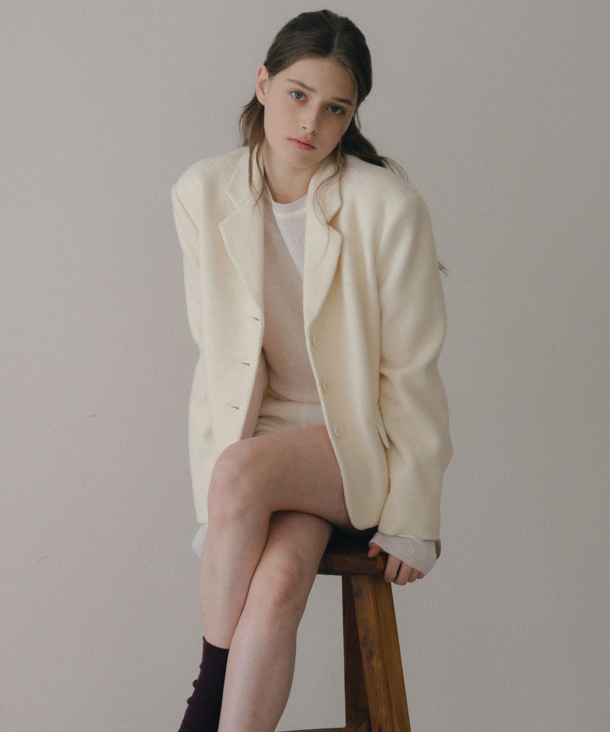 레테라(LETTERA) Wool Alpaca Crop Jacket