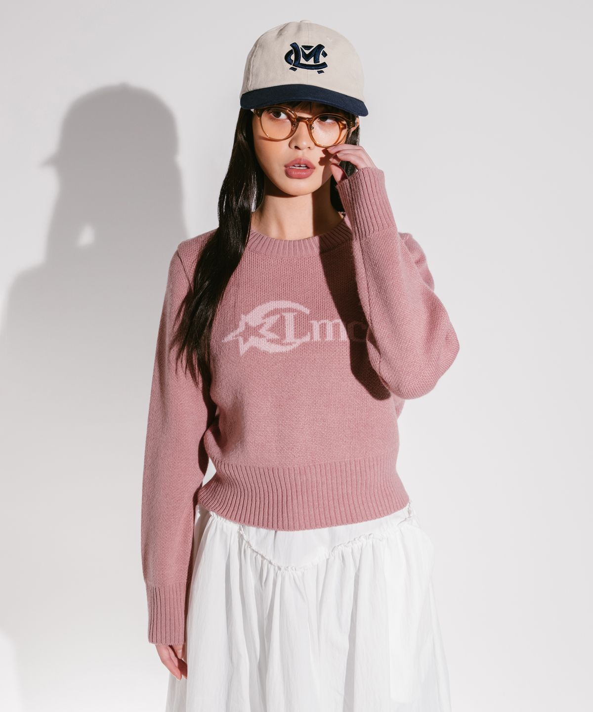 엘엠씨(LMC) WM STAR LOGO CROPPED KNIT pink