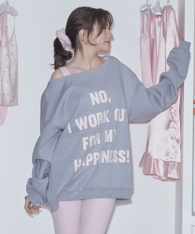 PIGMENT LETTERING SWEATSHIRTS - GRAY