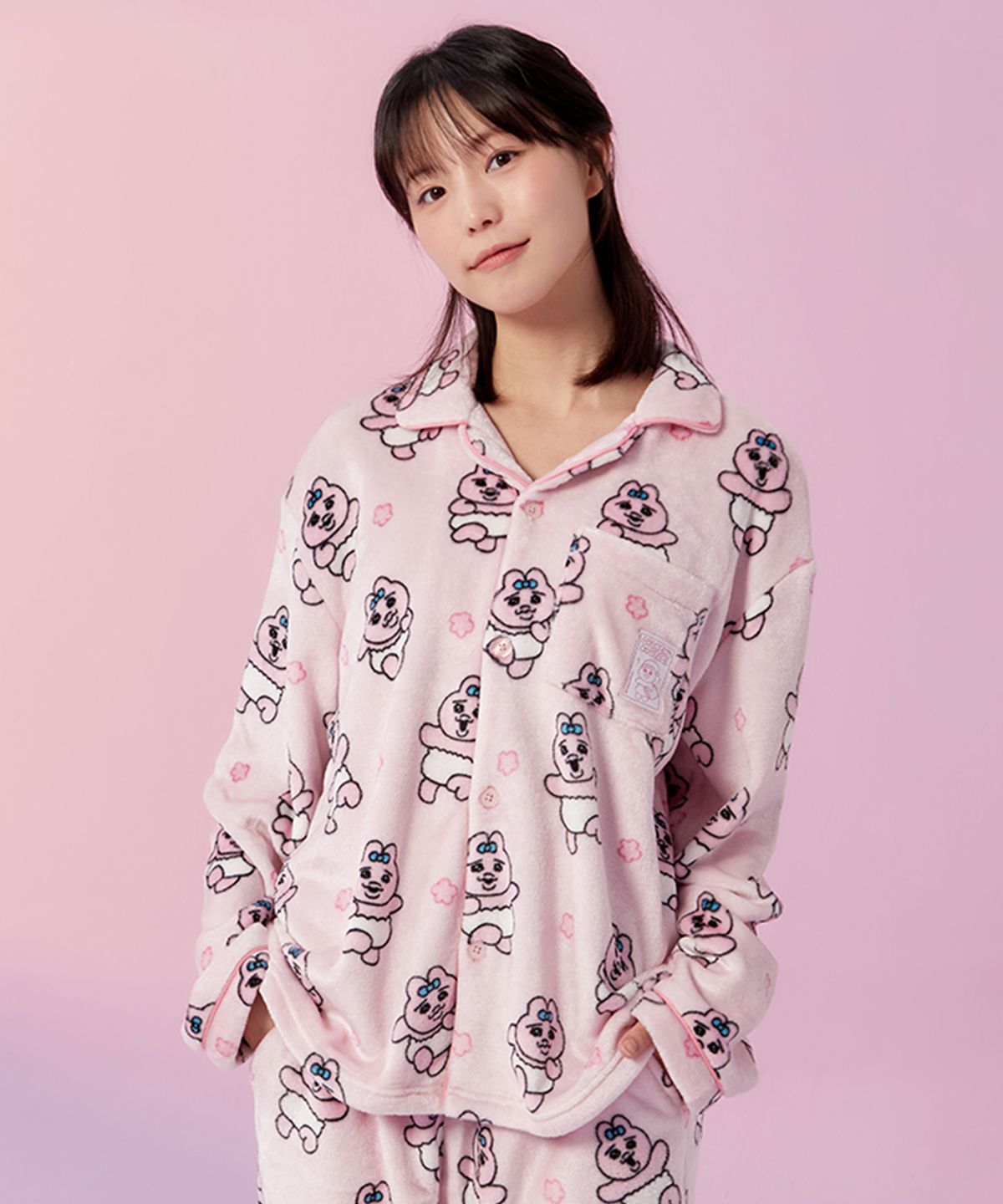 스파오(SPAO) [빤쮸토끼] 오빤쮸 우사기 수면 파자마(CREAM PINK)_SPPPE4TU15