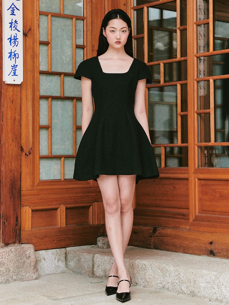브라이덜 왈츠 미니 드레스_블랙