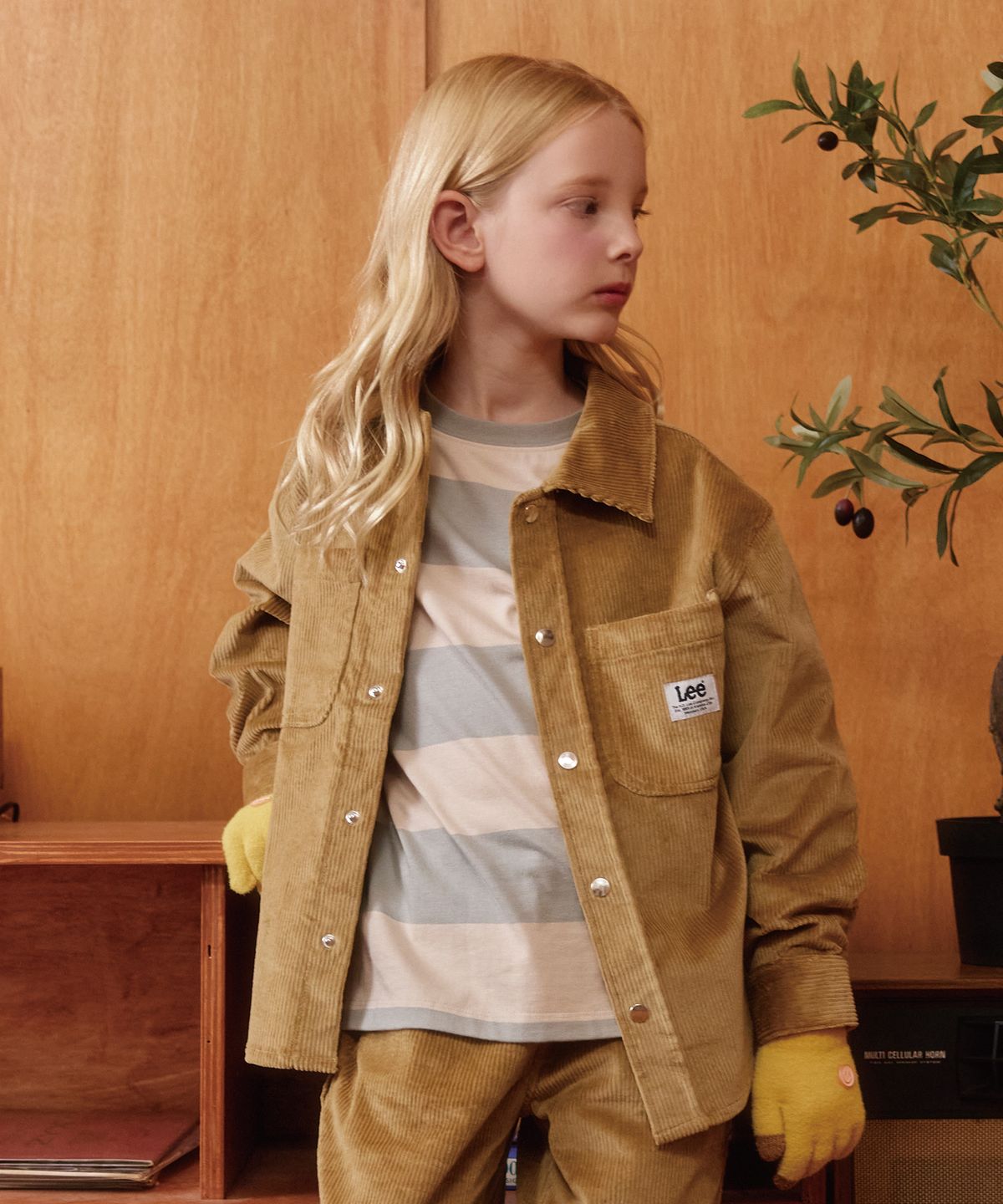 리 키즈(LEE KIDS) 코듀로이 워크웨어 루즈핏 셔츠 베이지 LK2404SH40BE