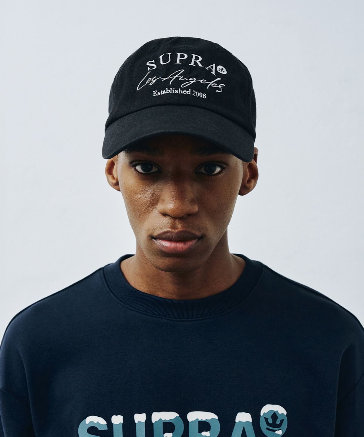 수프라(SUPRA) 빅로고 워싱 볼캡(BLACK)