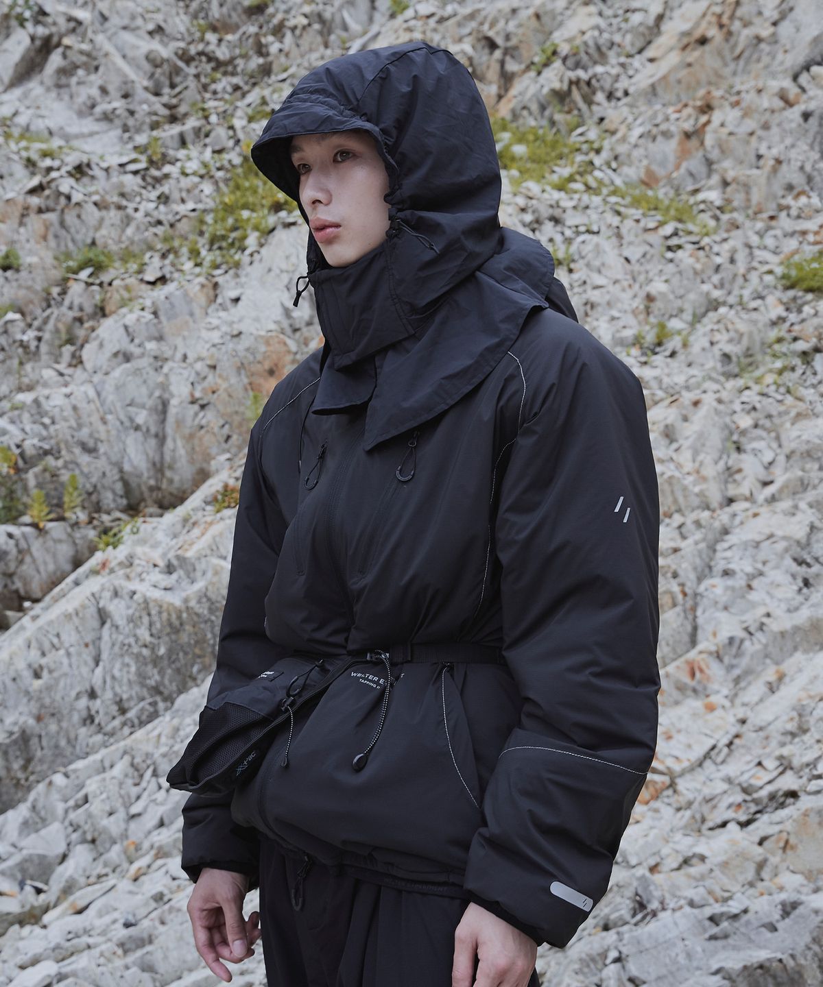 웰터 익스페리먼트(WELTER EXPERIMENT) REFLECTIVE STITCH PRIMALOFT INSULATION JACKET_BLACK_WOL085