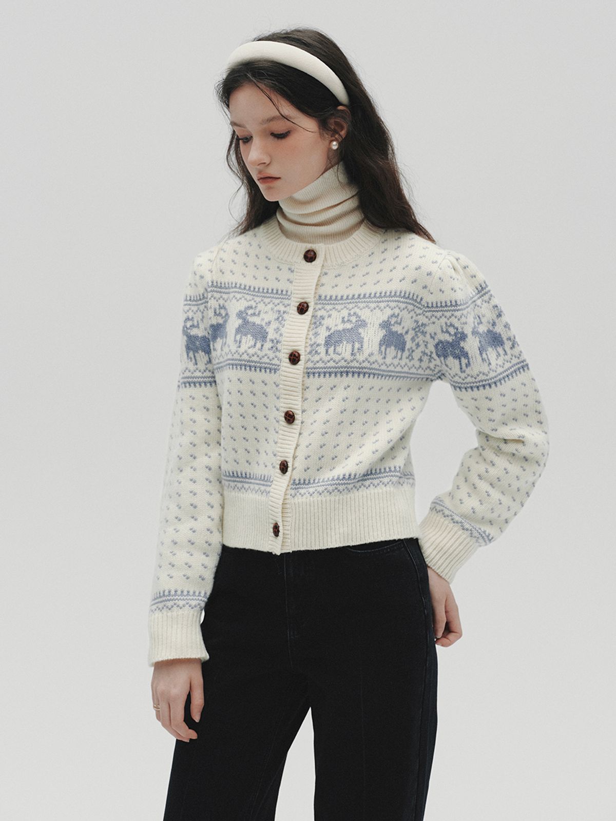르니나(LENINA) LILAS woolen kowichan knit cardigan_2colors