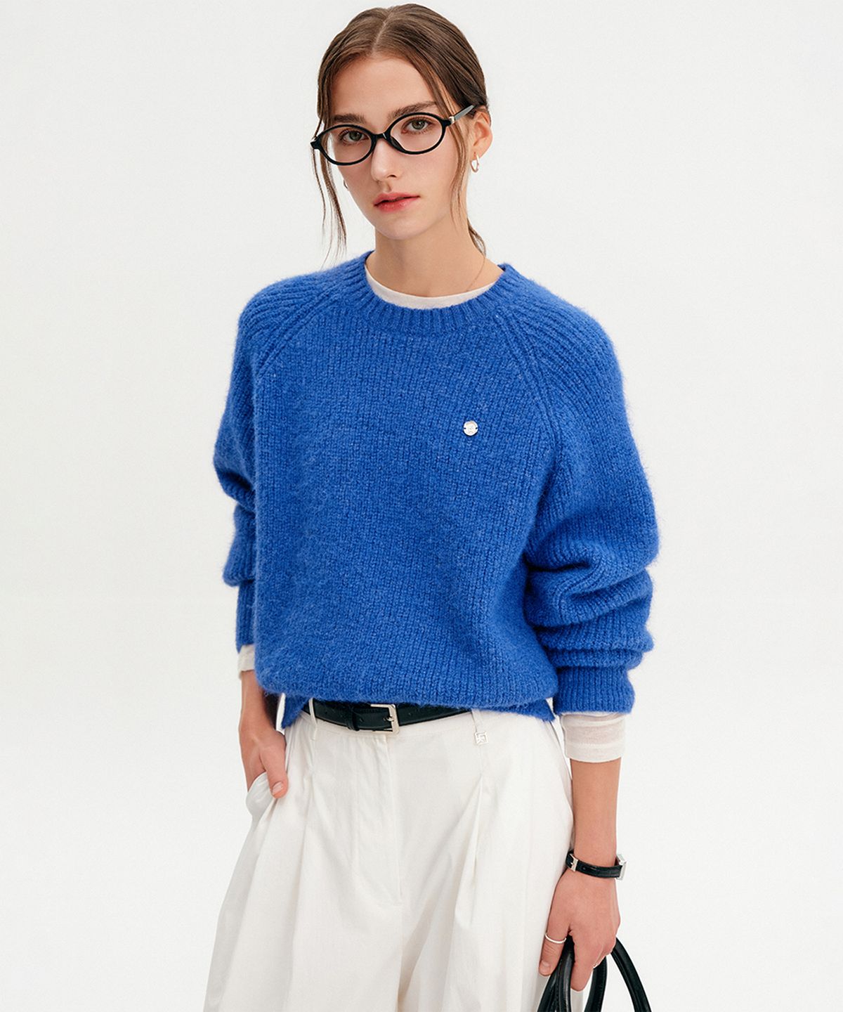 룩캐스트(LOOKAST) 벨라 울 라운드 니트_블루/ BELLA WOOL ROUND KNIT_BLUE