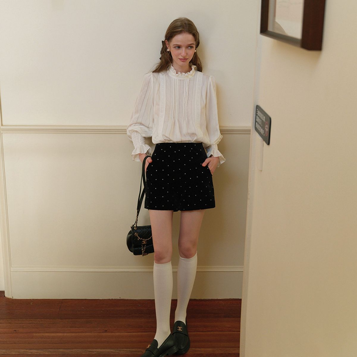 쎄무아듀(CEST MOIDEW) Cest_Polka dot velvet short pants