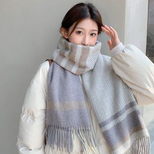 니트 무드 체크 머플러 2color