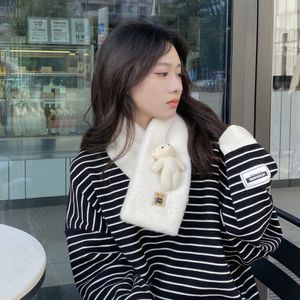 곰인형 라벨 에코퍼 목도리 6color